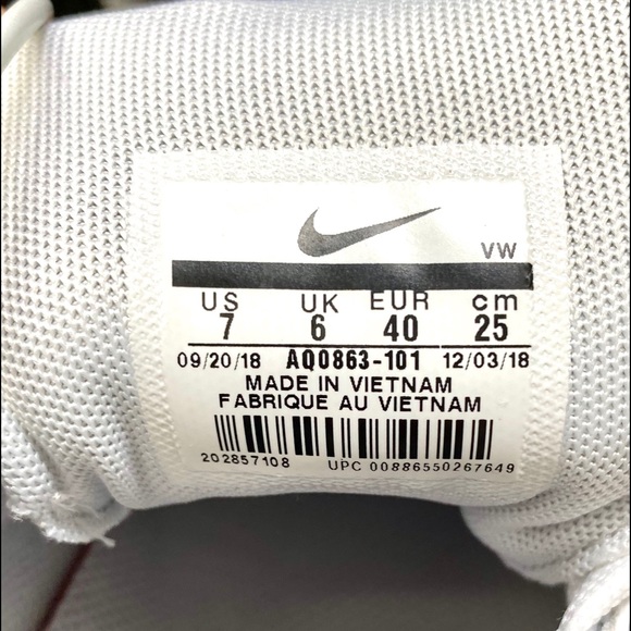 Nike Air Max 1 Leather White Women’s Sneakers - Picture 8 of 8